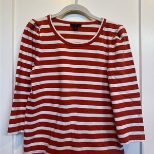J. Crew Puff Shoulder Striped Tee Size Small
